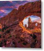 Arches At Sunset - Utah Metal Print