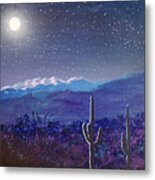 Arizona Desert Moonlight Metal Print