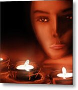 Art - Candlelight Woman Metal Print