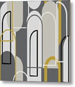 Art Deco Arch Window Pattern 3500x3500 Seamless Repeat Metal Print