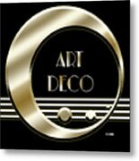 Art Deco Logo - Black And Gold Metal Print