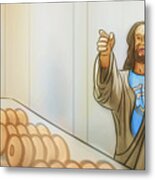 Art - Jesus At The Donut Shop Metal Print