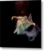 Artist Magically Floating With Her Flute 18 Metal Print