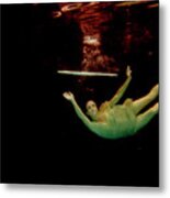 Artist Magically Floating With Her Flute 55 Metal Print