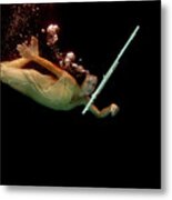 Artist Magically Floating With Her Flute 67 Metal Print