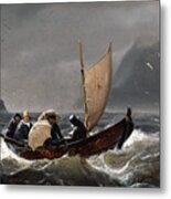 Artists In Stormy Weather In Sognefjorden, 1834 Metal Print