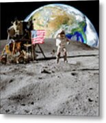 Astronaut John W. Young And Amazing Earth Metal Print