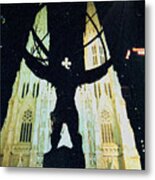 Atlas And St. Patrick's Cathedral Metal Print