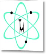 Atom Cat In Green Transparent Background Metal Print