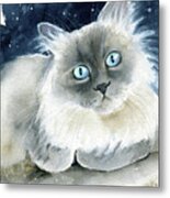 Atticus Ragdoll Cat Painting Metal Print