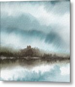 August Lake - Abstract Watercolor Landscape Metal Print