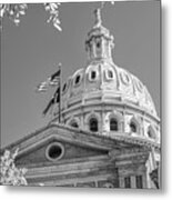 Austin Texas State Capitol Building - Black And White Metal Print