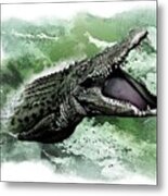 Australian Saltwater Crocodile Metal Print