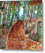 Autumn Leaves Along The Trail Metal Print