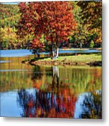 Autumn On Lake Sherando Metal Print