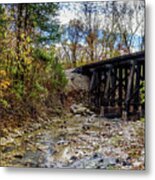 Autumn Railroad Bridge Metal Print