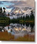 Autumn Reflection Of Mount Shuksan In North Cascades Metal Print