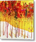 Autumns Last Mosaic - Abstract Contemporary Acrylic Painting Metal Print