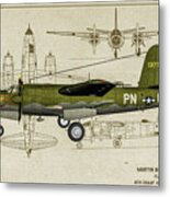 B-26 Flak Bait Profile Art Metal Print