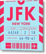 Baggage Tag D - Jfk New York Usa Metal Print