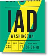 Baggage Tag E - Iad Washington Usa Metal Print