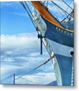 Balclutha Square Rigged Ship  Anchored At Hyde Street Pier Metal Print