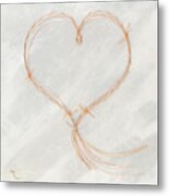 Barbed Heart-gold Pink Metal Print