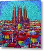 Barcelona Abstract Cityscape - Sagrada Familia Metal Print