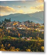 Barga Village In Autumn. Garfagnana, Tuscany Metal Print