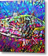 Barracuda Fish In Whimsical Modern Art 20211218 Metal Print