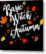 Basic Witch Autumn Metal Print