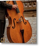 Bass Player In The Park Metal Print