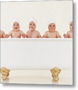 Bathtub Babies Metal Print