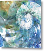Beach Nautilus Shell Art - Sea Swept Metal Print