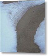 Beach Sand And Ice Metal Print