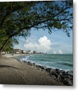 Beach View From South Jetty, Venice, Florida Metal Print