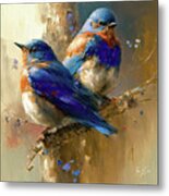 Beautiful Bluebirds Metal Print