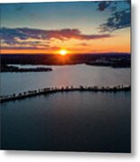 Beautiful Sunset Falls On The Lighthouse Peninsula Over Lake Lbj In Horseshoe Bay Metal Print