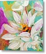 Bees And Flowers And Leaves Metal Print