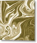 Beige Brown Agate And Marble Watercolor Stone Collection Vi Metal Print