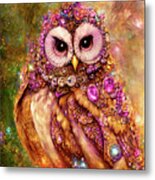 Bejeweled Owl Metal Print