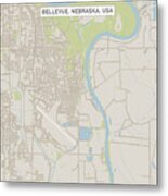 Bellevue Nebraska Us City Street Map Metal Print