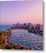 Belmont Harbor - Fall Metal Print