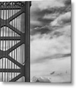 Benjamine Franklin Suspension Bridge And Lamp Post 2 Metal Print