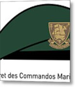 Beret Of Commandos Marine Of French Navy. Metal Print