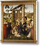 Biagio D'antonio - The Adoration Of The Child With Saints And Donors Metal Print