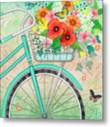 Bicycle Bouqet Metal Print