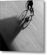 Bicycle Shadow Vs Shadow Triangle Metal Print