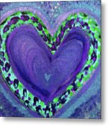 Big Heart In Blue And Green Metal Print