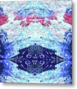 Big Square Abstract Red White And Blue Metal Print